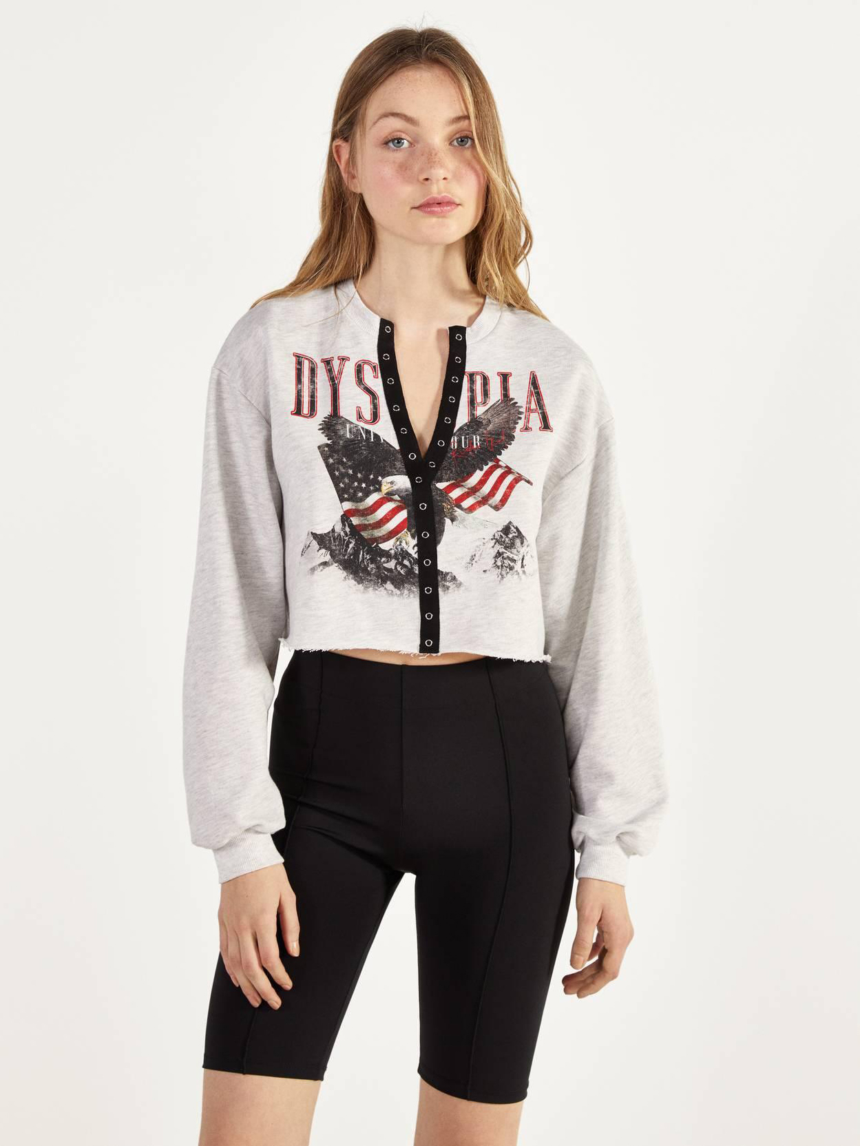 

Свитшот Bershka 1689059812-AAQS M Серый