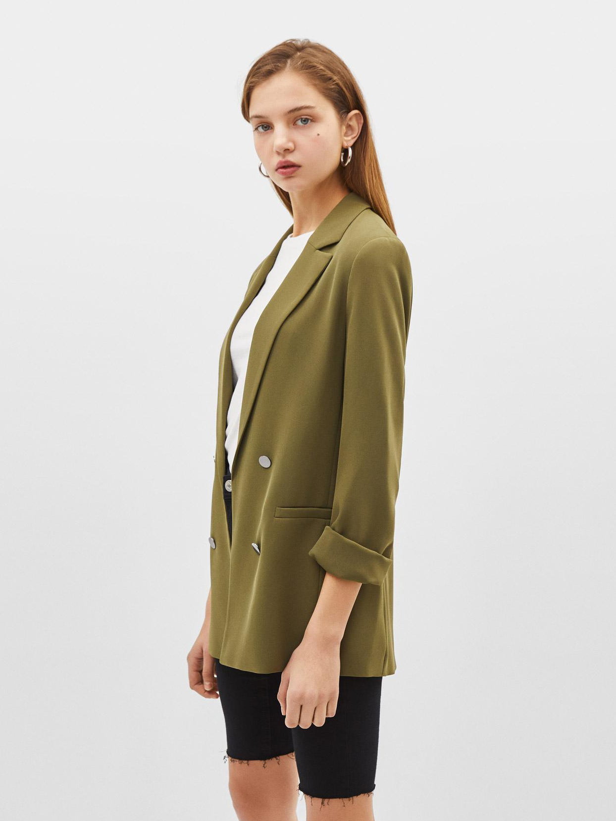 

Пиджак Bershka 1144085505-ACUW XS Зеленый