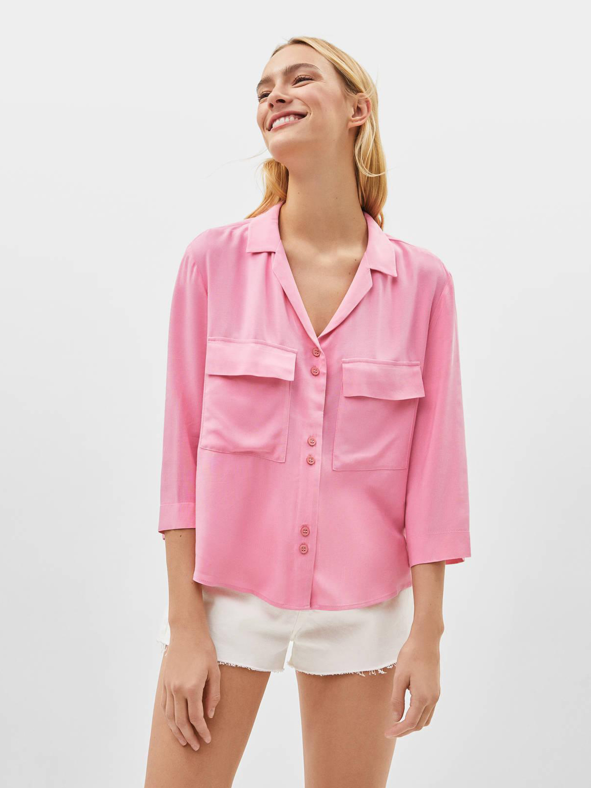 

Рубашка Bershka 0907168607-ACWG XS Розовая
