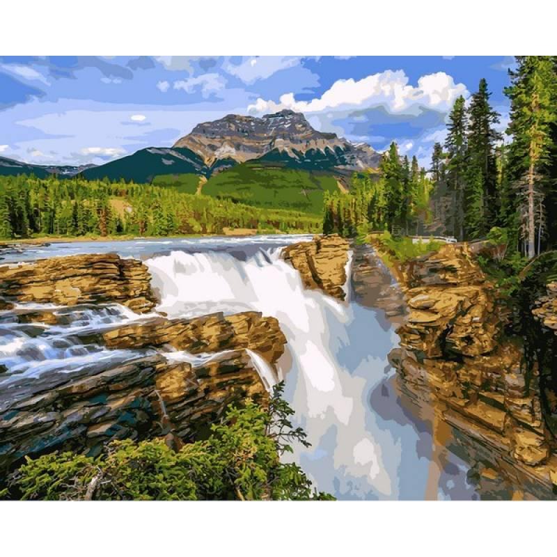 

Картина по номерам рисование Babylon VP1093 Водопад в чаще леса 40х50см набор для росписи по цифрам в коробке