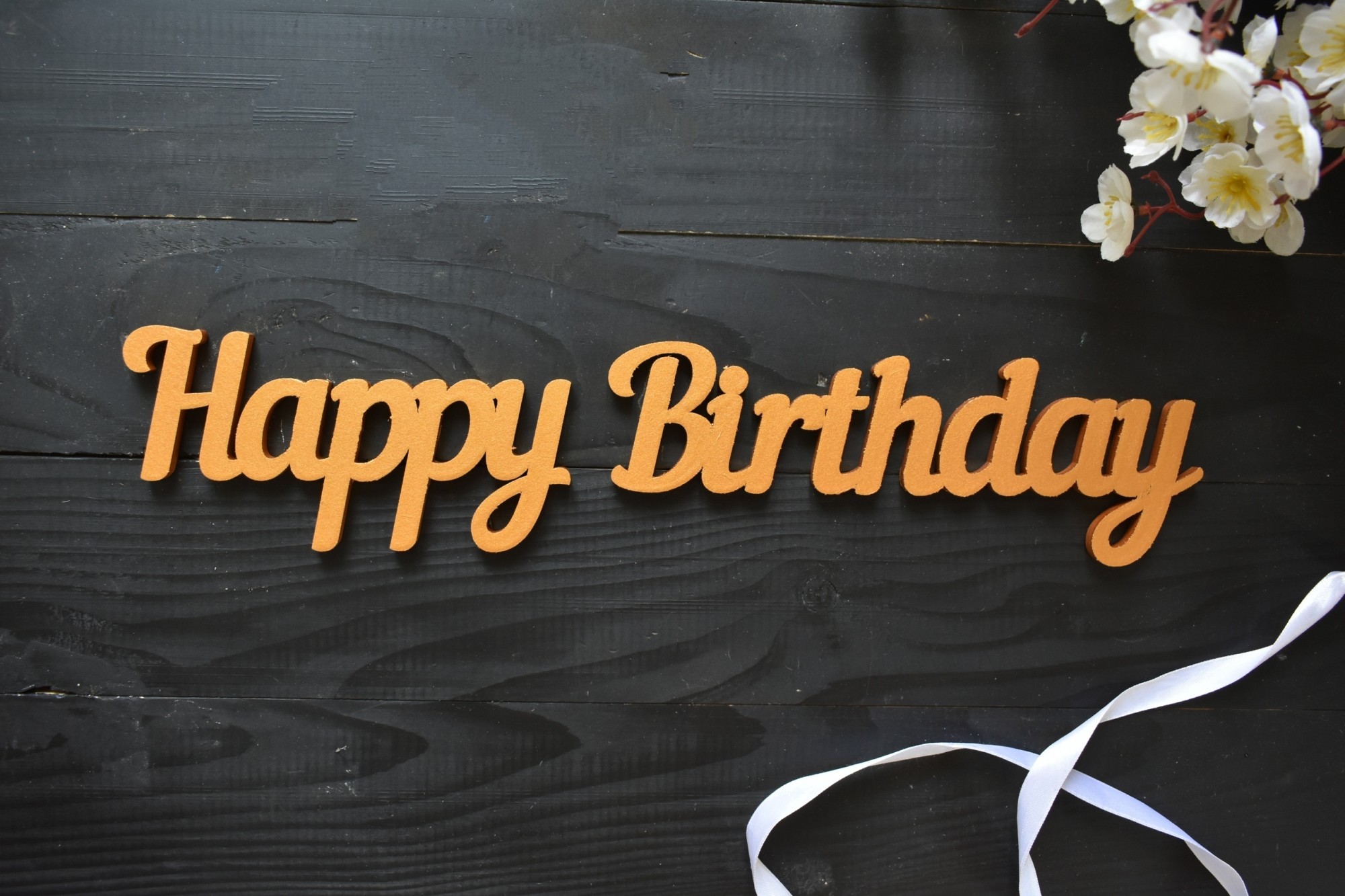 

Объемная надпись из дерева "Happy Birthday" 60 см в золотом цвете (Слов0123)