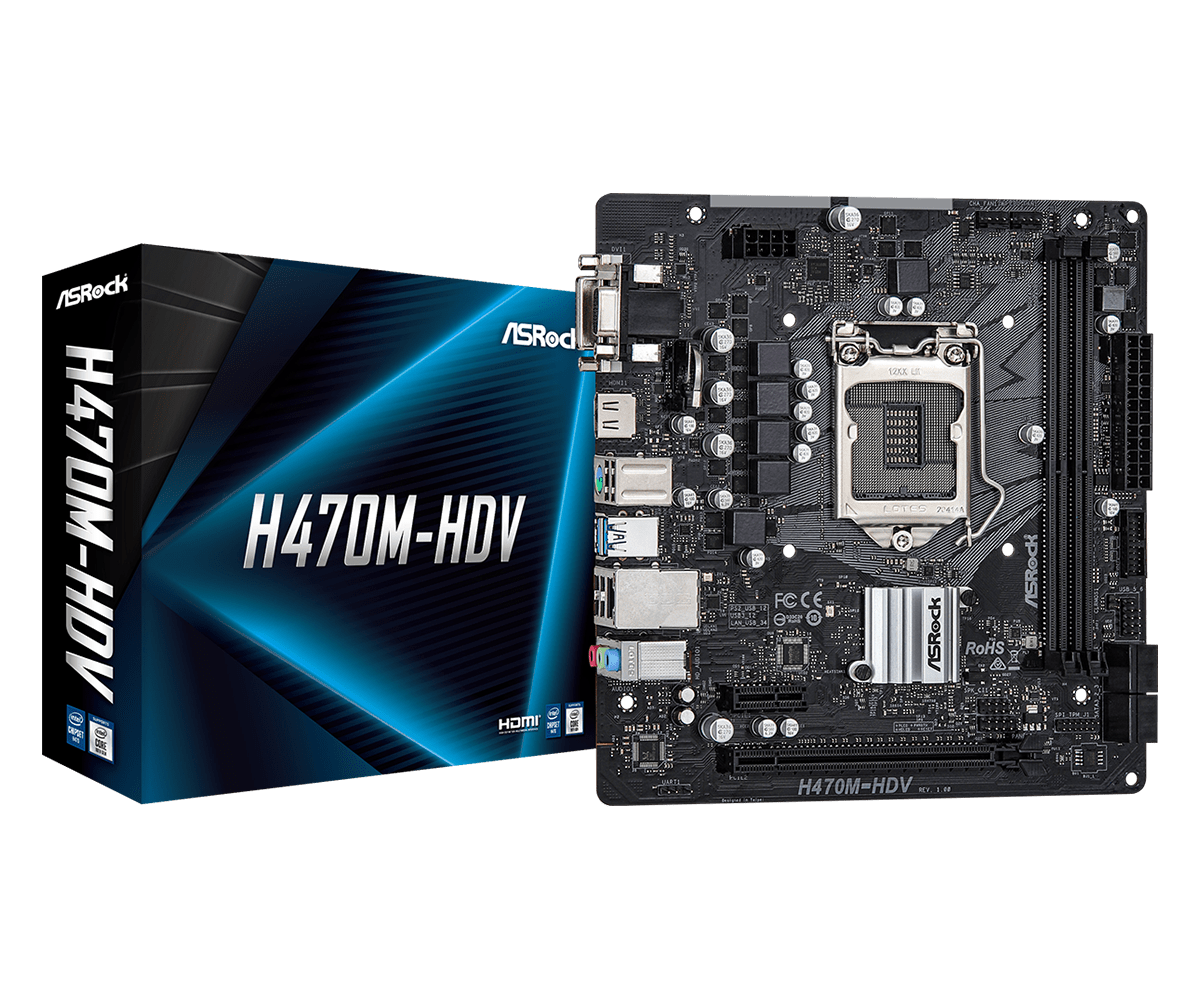 

Материнська плата ASRock Intel H470 S1200 - (H470M-HDV)