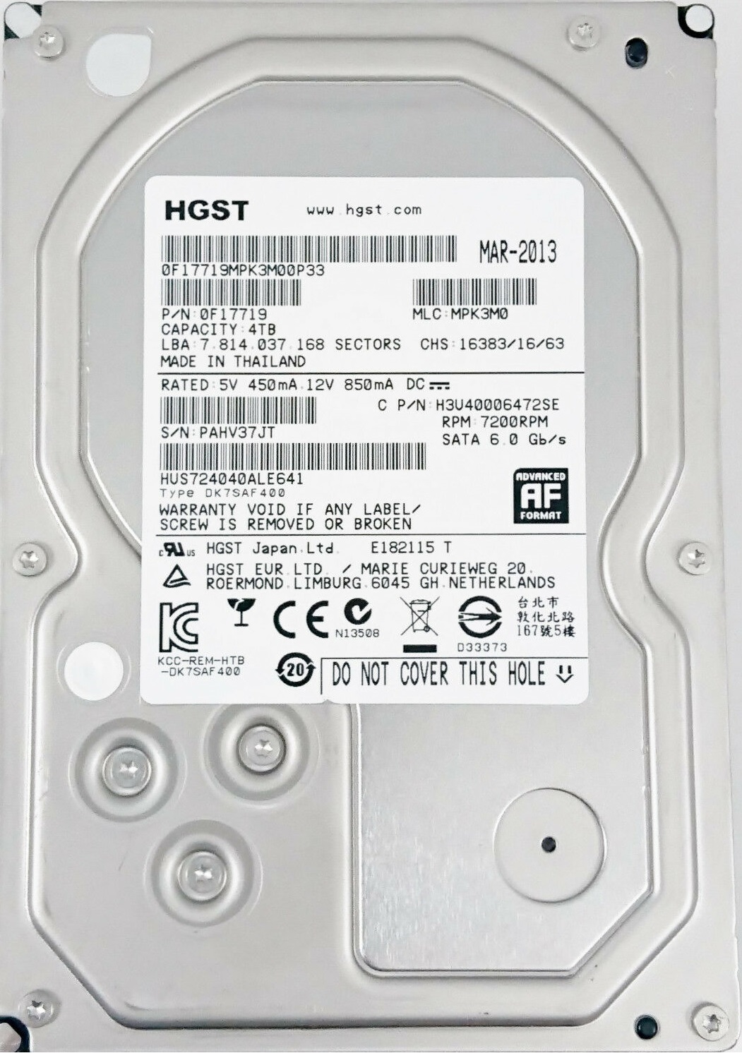 Жорсткий диск HGST 4TB Ultrastar 7K4000 64MB 7200RPM - (HUS724040ALE641 ...