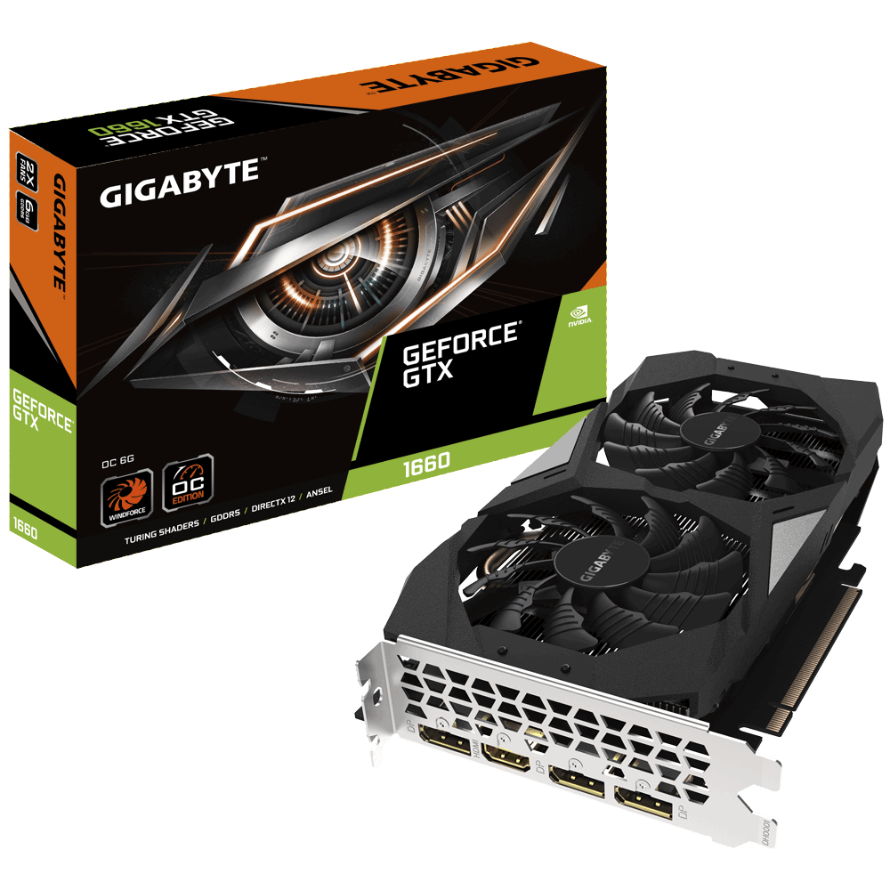 

Відеокарта GIGABYTE GeForce GTX 1660 OC 6G - (GV-N1660OC-6GD)