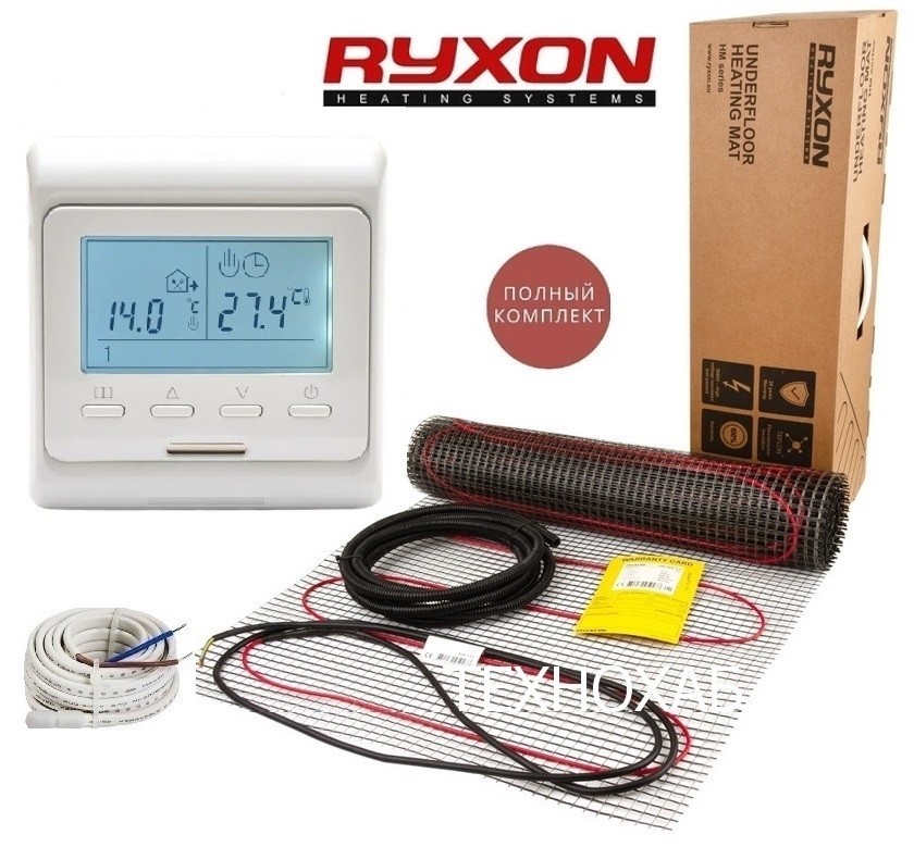 

Теплый пол RYXON HM/1м² /200Ват/ 200Вт/м² двухжильный нагревательный мат с программируемым терморегулятором E 51