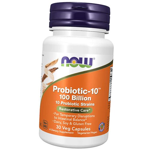 

Смесь Пробиотиков, Probiotic-10 100 Billion, Now Foods 30вегкапс (69128012)