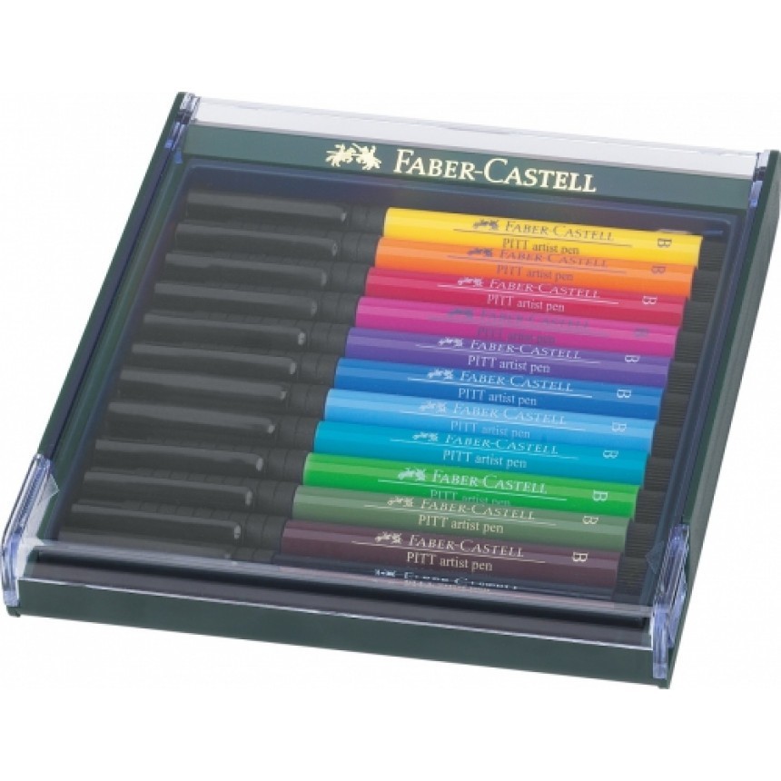 

Набор капиллярных ручек-кисточек Faber Castell PITT® ARTIST PEN "BRUSH" BASIC 12 цветов