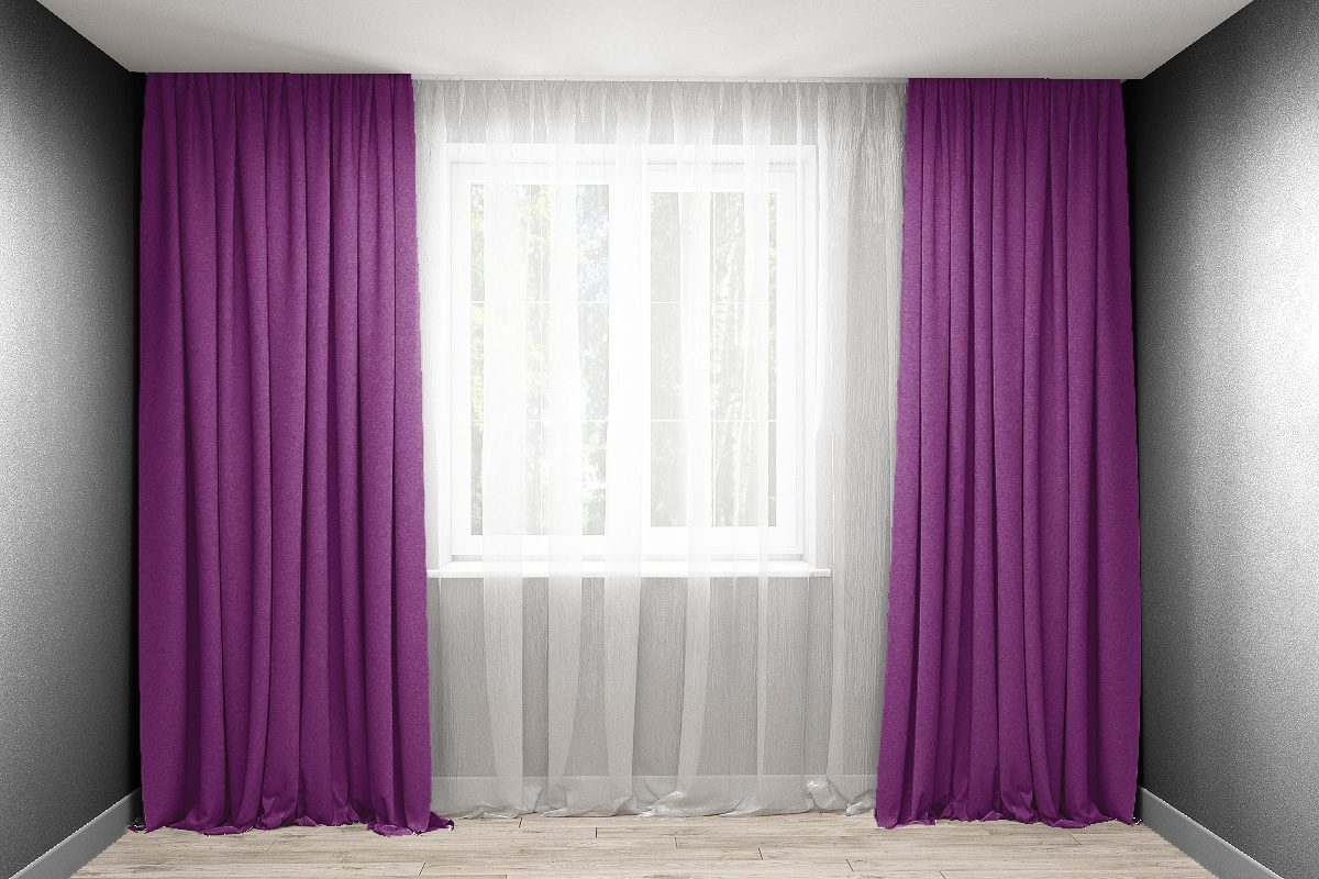 

Комплект штор Декорин Микровелюр 300x290 см Сливовых 2 шт