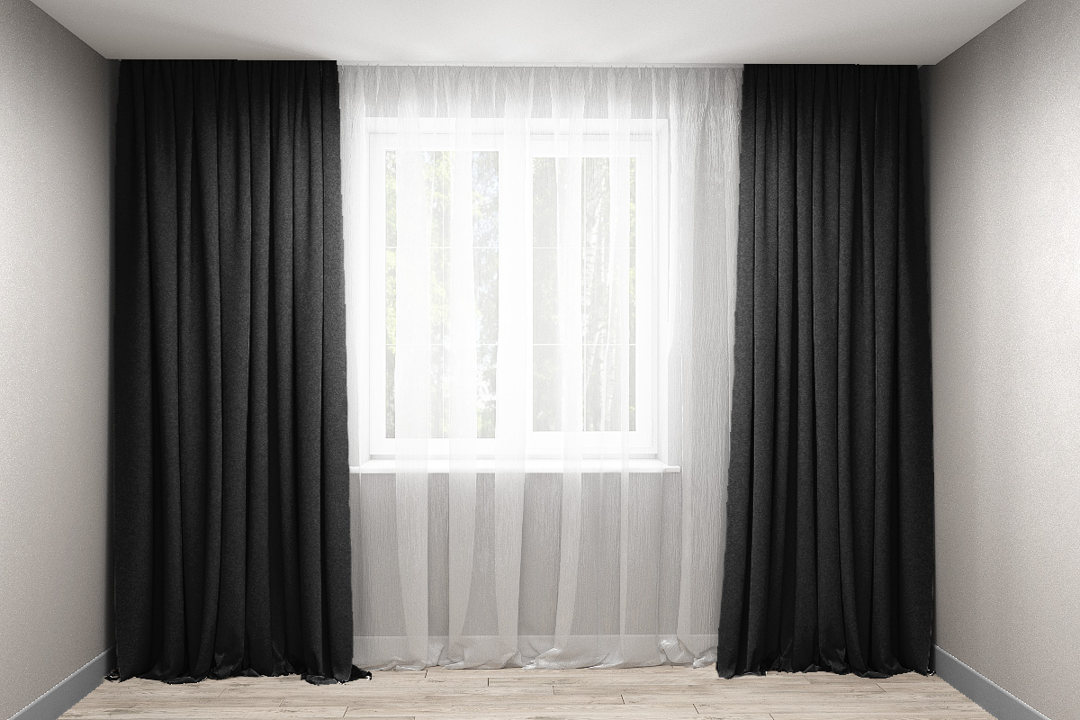 

Комплект штор Декорин Микровелюр 250x265 см Черных 2 шт