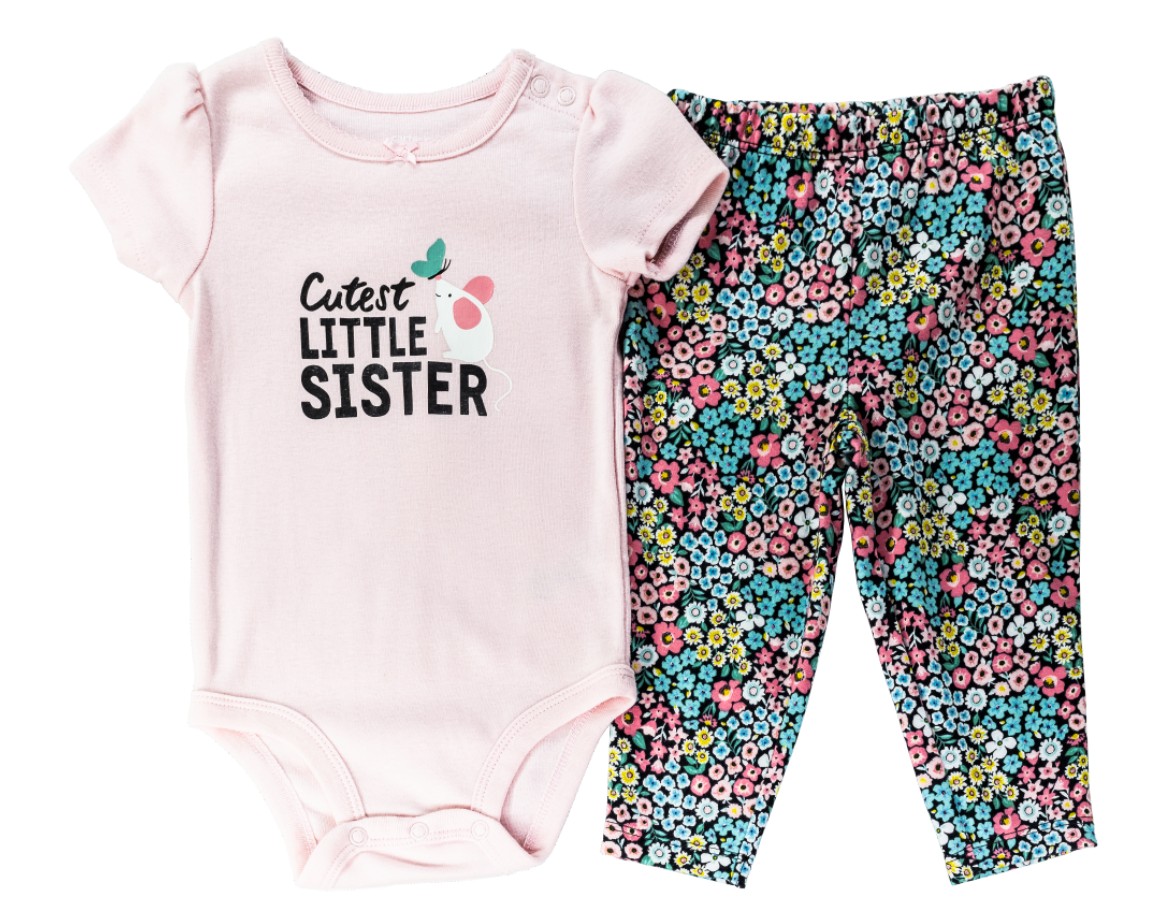 

Комплект Carter’s для девочки 2 в 1 Сutest Little Sister 72 см