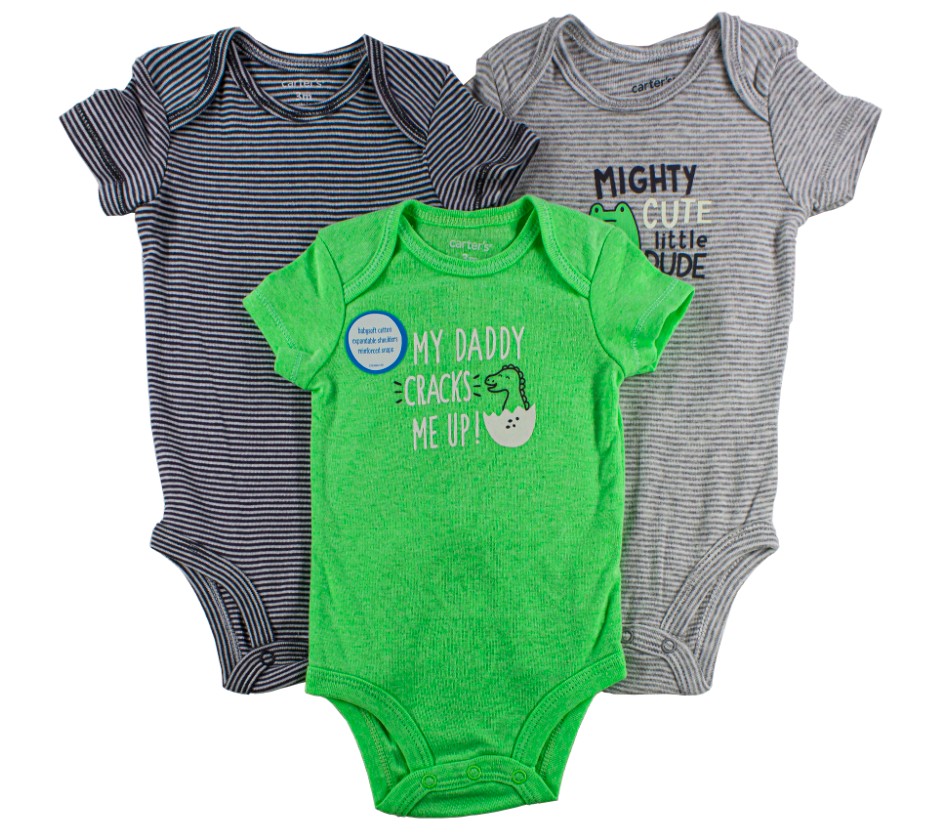 

Боди Carter's для мальчика набор 3 шт с коротким рукавом Mighty Cute Little DUDE 61 см
