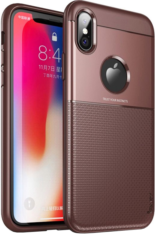 

Панель iPaky Shield Series/Elegant Grid Design TPU Hybrid Case для Apple iPhone X Brown