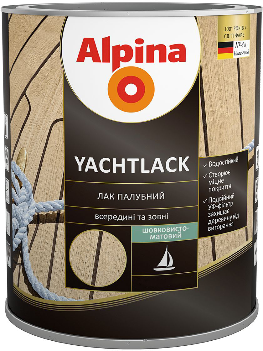 

Комплект 1+1 Alpina YACHTLACK шелковисто-матовый 2.5 л Прозрачный (948201051)
