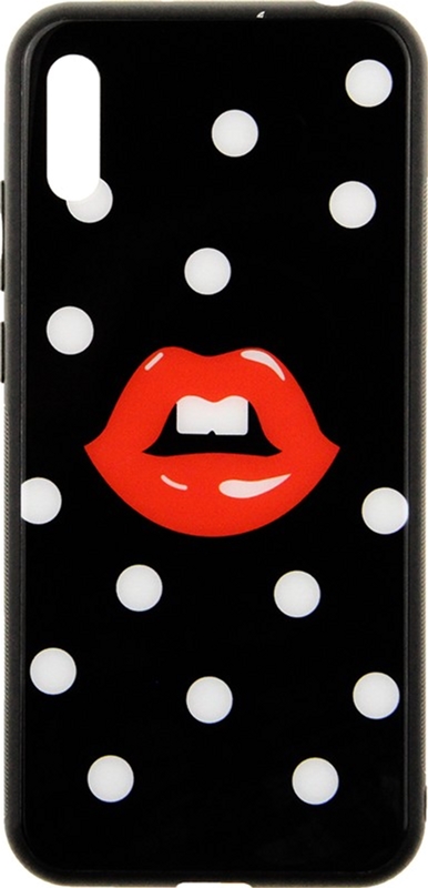 

Панель TOTO Cartoon Print Glass Case для Huawei Y6 2019 Red Lips