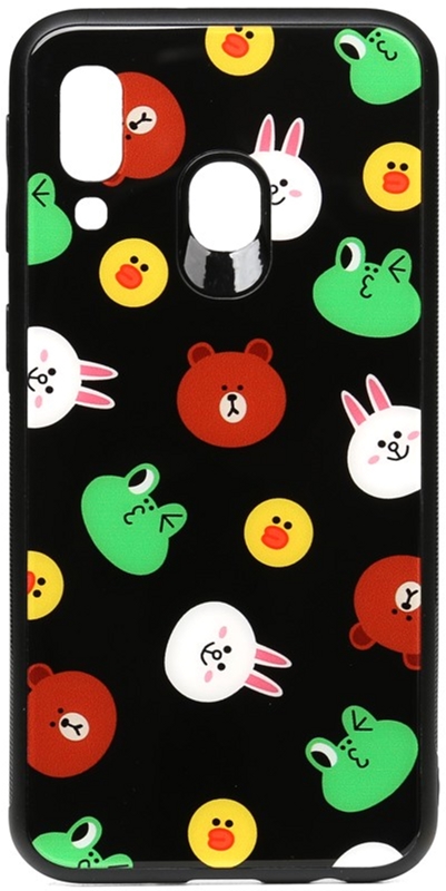 

Панель TOTO Cartoon Print Glass Case для Samsung Galaxy A40 Line friends Black