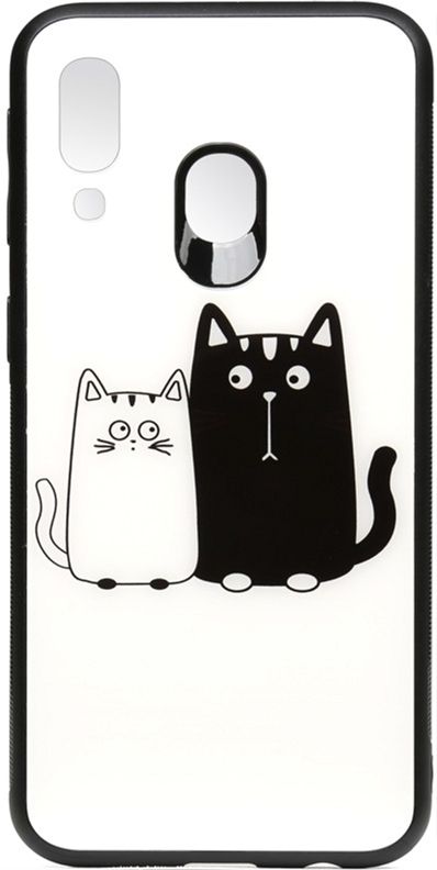 

Панель TOTO Cartoon Print Glass Case для Samsung Galaxy A40 Cats White/Black