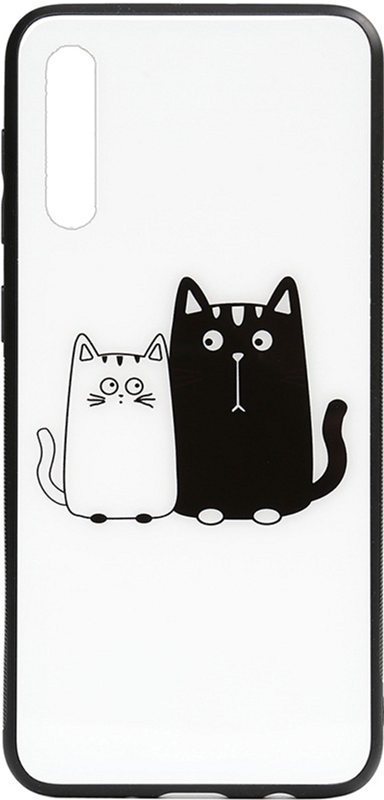 

Панель TOTO Cartoon Print Glass Case для Samsung Galaxy A70 Cats White/Black