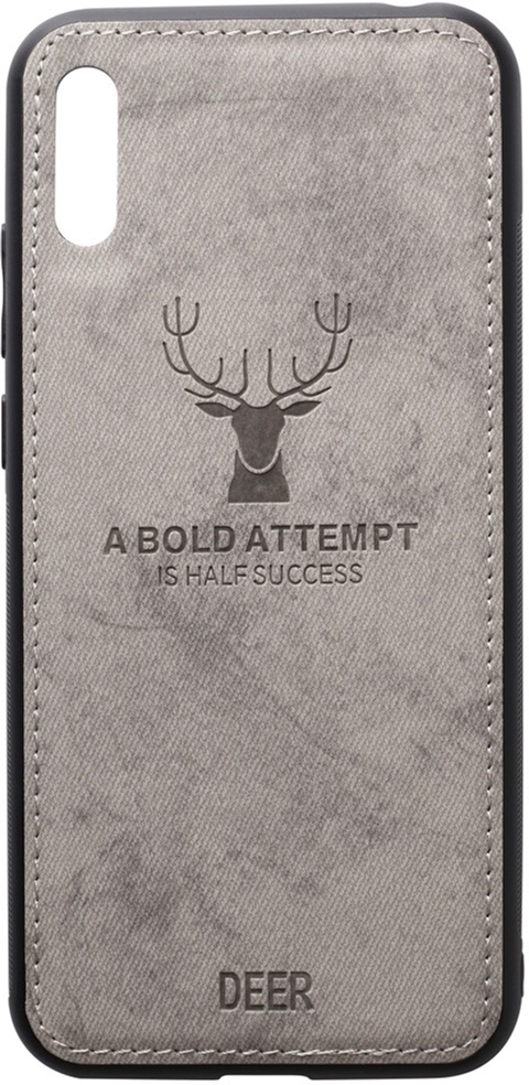 

Панель TOTO Deer Shell With Leather Effect Case для Huawei Y6 2019 Grey