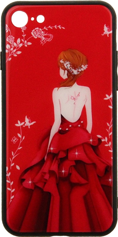 

Панель TOTO Glass Fashionable Case для Apple iPhone 7/8 Red Dress Girl