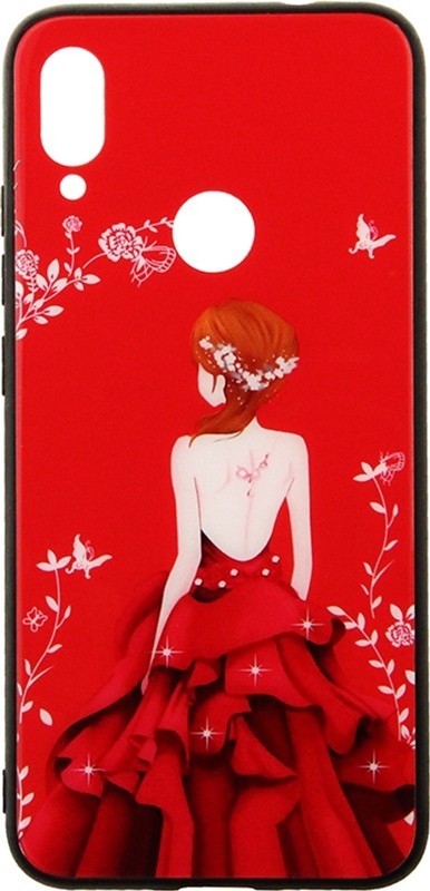 

Панель TOTO Glass Fashionable Case для Xiaomi Redmi Note 7 Red Dress Girl