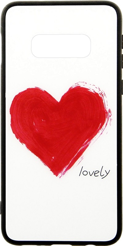 

Панель TOTO Glass Fashionable Case для Samsung Galaxy S10e Red Heart on White