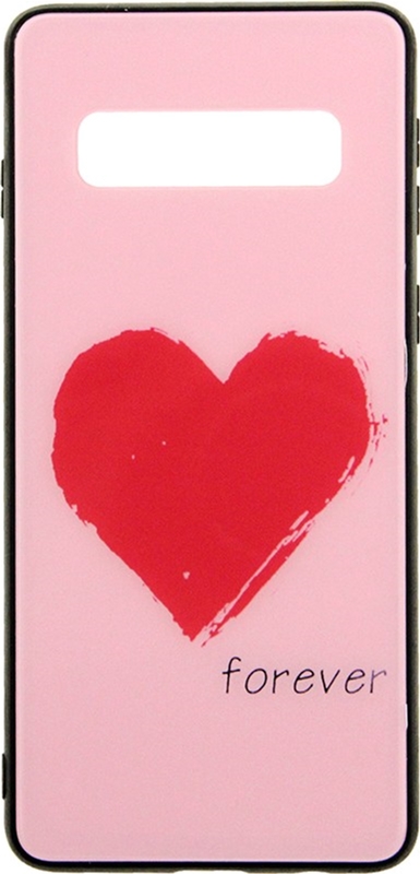 

Панель TOTO Glass Fashionable Case для Samsung Galaxy S10 Red Heart on Pink