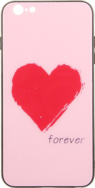 

Панель TOTO Glass Fashionable Case для Apple iPhone 6 Plus/6s Plus Red Heart on Pink