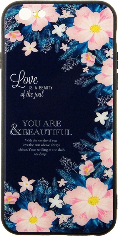 

Панель TOTO Glass Fashionable Case для Apple iPhone 6/6s Flower Blue