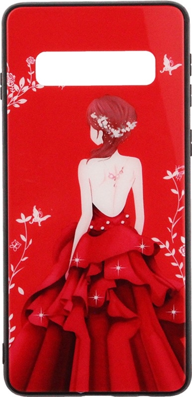 

Панель TOTO Glass Fashionable Case для Samsung Galaxy S10 Red Dress Girl