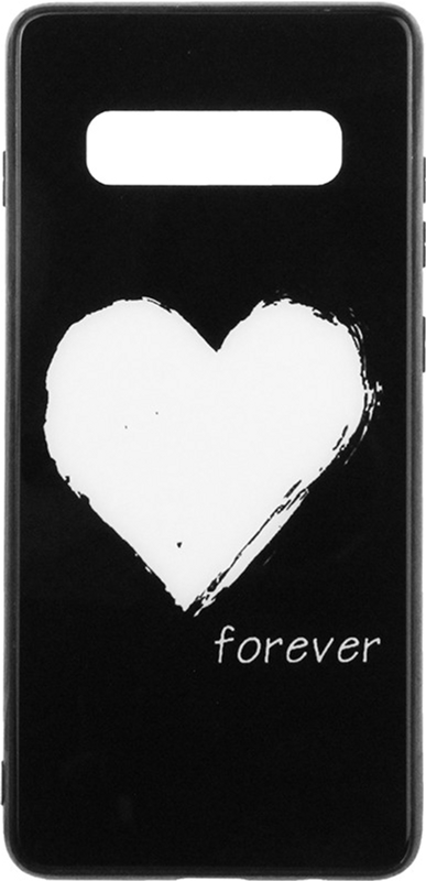 

Панель TOTO Glass Fashionable Case для Samsung Galaxy S10+ White Heart on Black