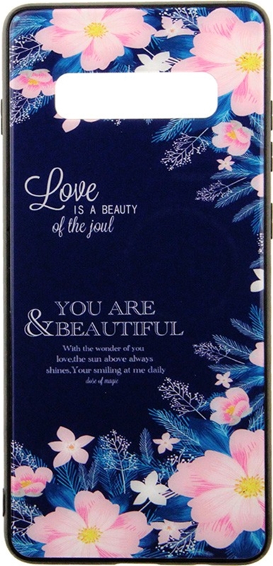 

Панель TOTO Glass Fashionable Case для Samsung Galaxy S10+ Flower Blue