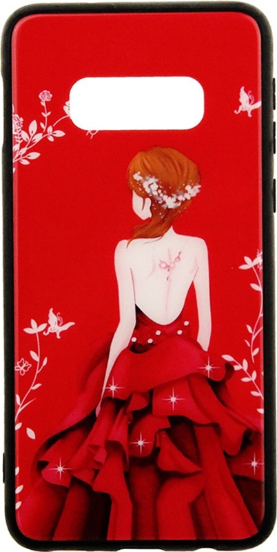 

Панель TOTO Glass Fashionable Case для Samsung Galaxy S10e Red Dress Girl