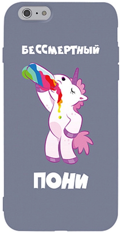 

Панель TOTO Matt TPU 2mm Print Case для Apple iPhone 6/6s Unicorn Drink Lavander Grey