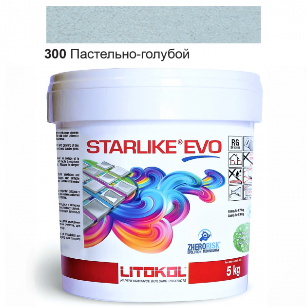 

Эпоксидная затирка Litokol Starlike EVO 300 Пастельно-голубой 5кг