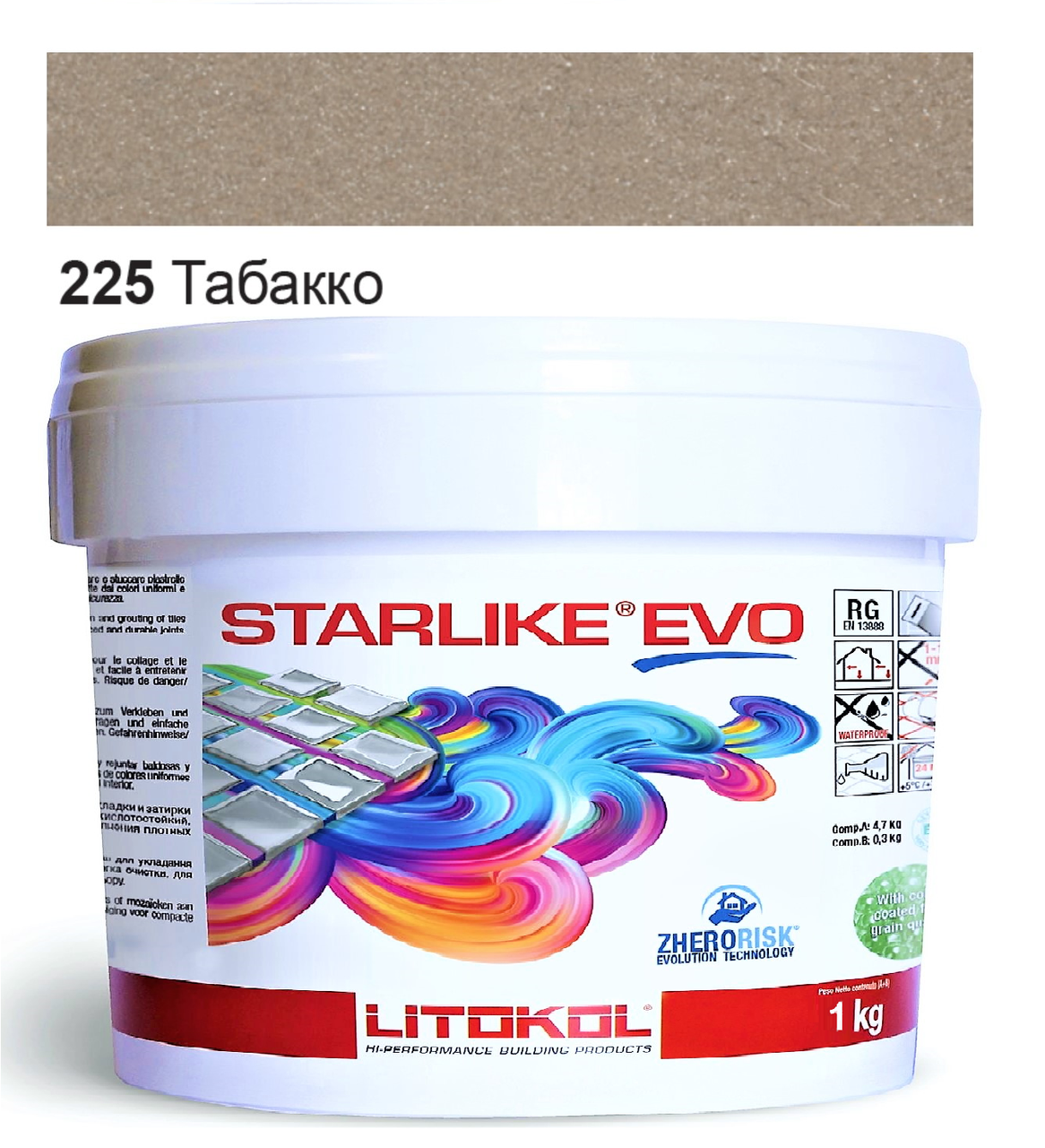 

Эпоксидная затирка Litokol Starlike EVO 225 Табакко 1кг