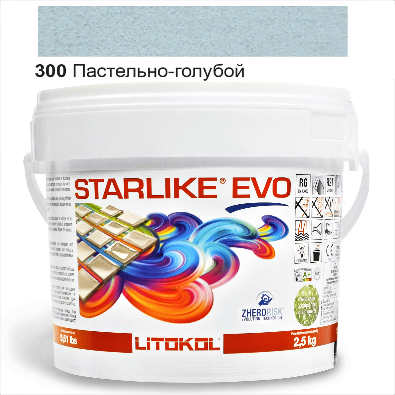 

Эпоксидная затирка Litokol Starlike EVO 300 Пастельно-голубой 2,5кг