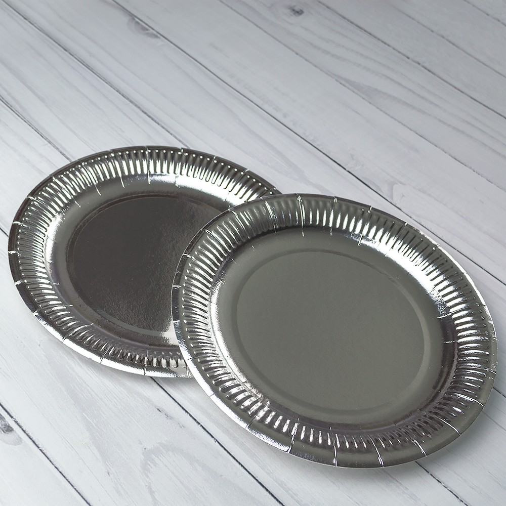 

Бумажные тарелки Ecopack 23 см серебро 800 штук