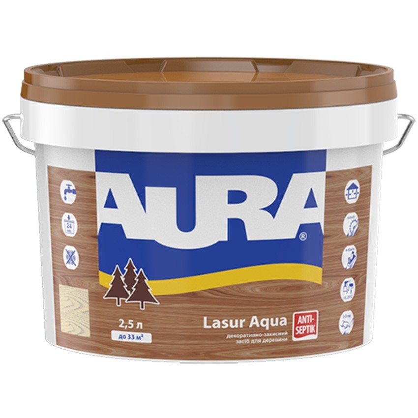 

Морилка Для Дерева Aura Lasur Aqua 2.5 л белый