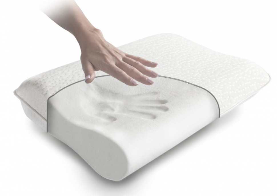 

Ортопедическая подушка Cappone для шеи с эффектом памяти Memory foam pillow Белая