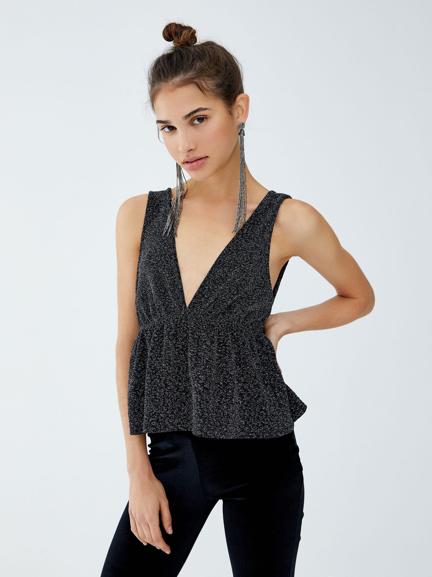 

Топ Pull & Bear 9473/312/800-ABFJ S Черный с серебристым