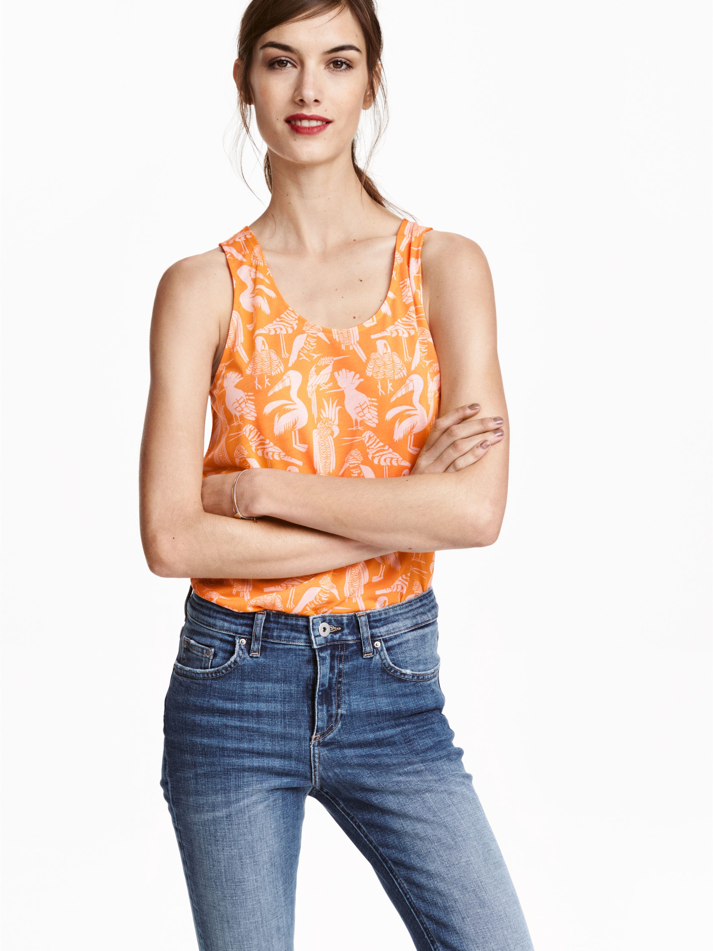 

Майка H&M 3716303-AAXS M Оранжевая