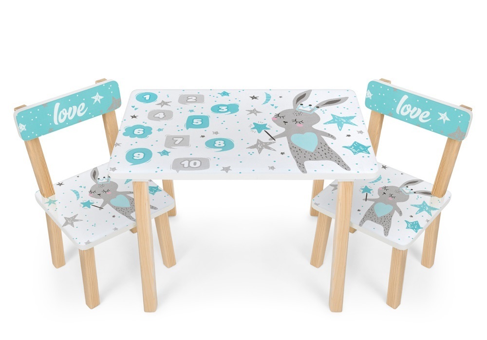 

Столик с 2-мя стульчиками Bambi Love Rabbit 501-124 Grey / Blue (501-124)