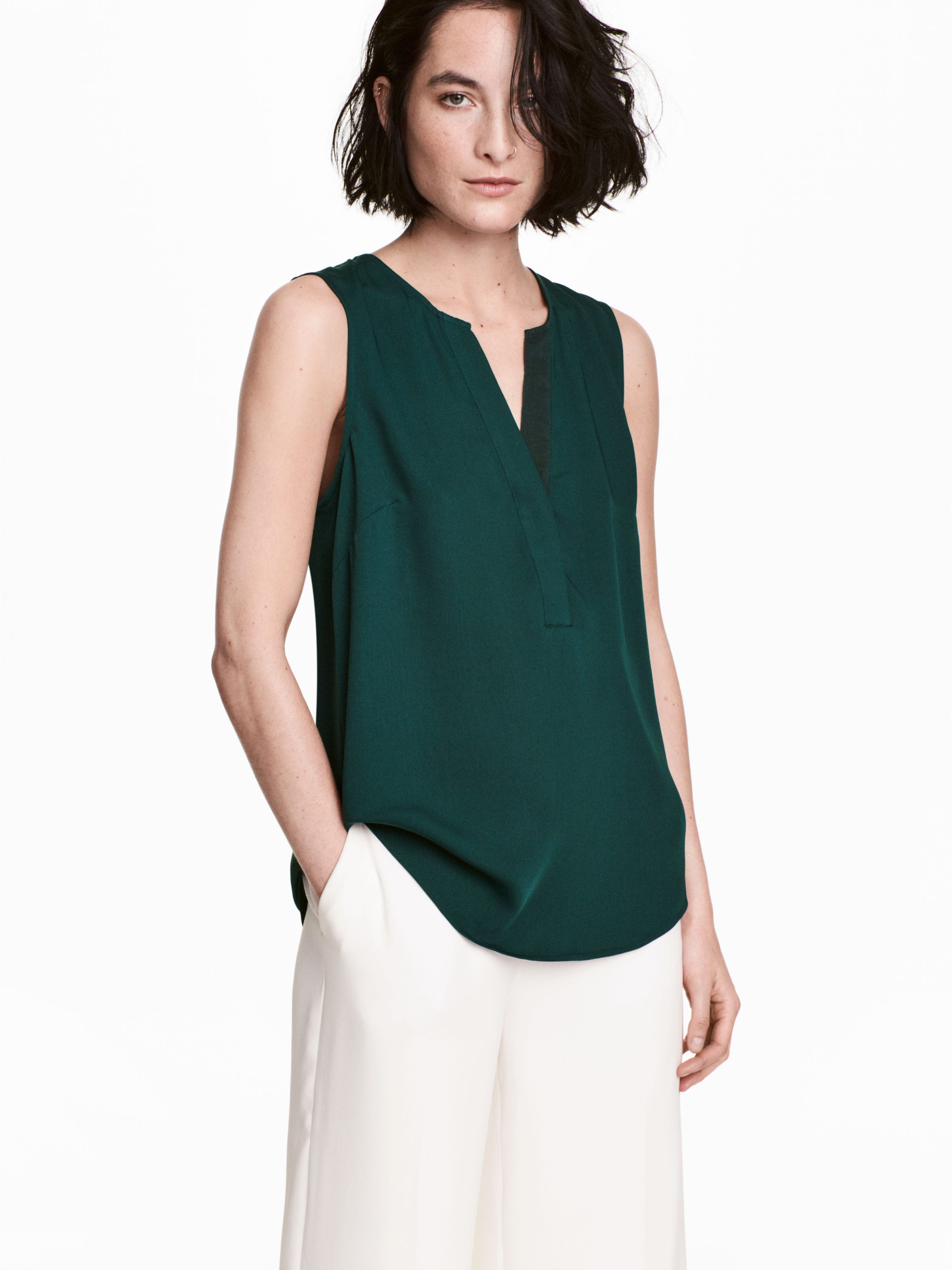 

Блузка H&M 5201056-ACXO 38 Темно-зеленая