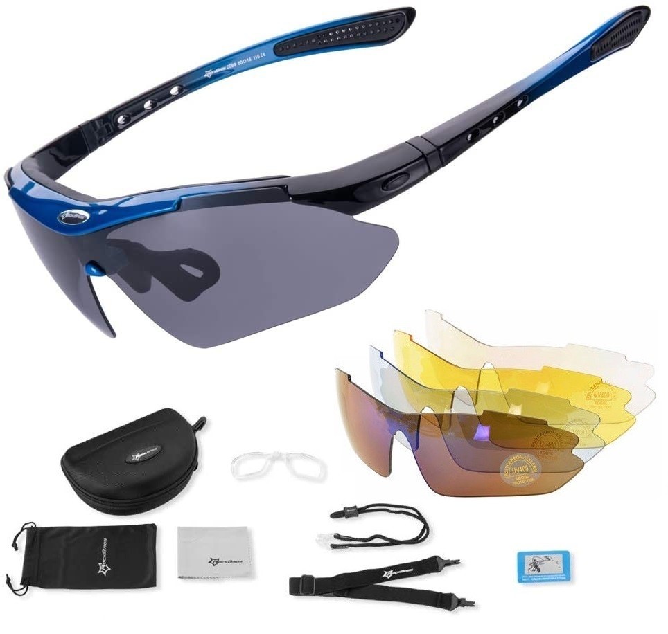 

Спортивные очки RockBros Original Polarized 5 линз UV400 велосипедные Черный