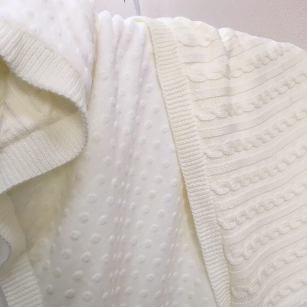 

Плед Маленькая Соня WellSoft Косы 80*100 см хлопковый вязаный утепленный детский молочный арт.825235