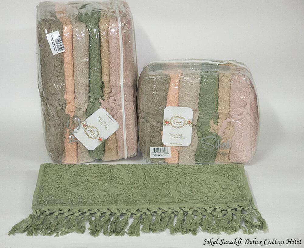 

Набор полотенец для лица Sikel Cotton 50*90 см махровые банные Sacakli Hitit 6шт