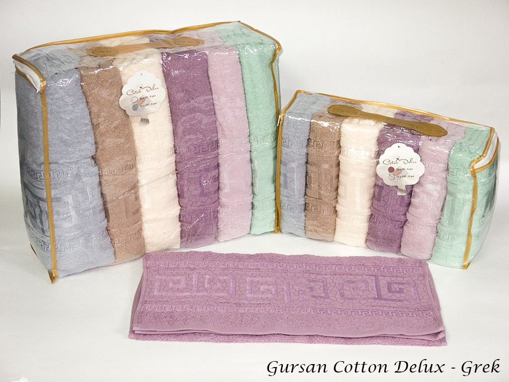 

Набор полотенец для лица Gursan Cotton 50*90 см махровые банные Grek 6шт