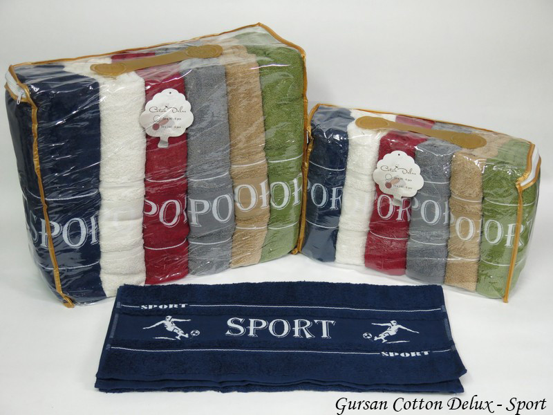

Набор полотенец для тела Gursan Cotton 70*140 см махровые банные Sport 6шт