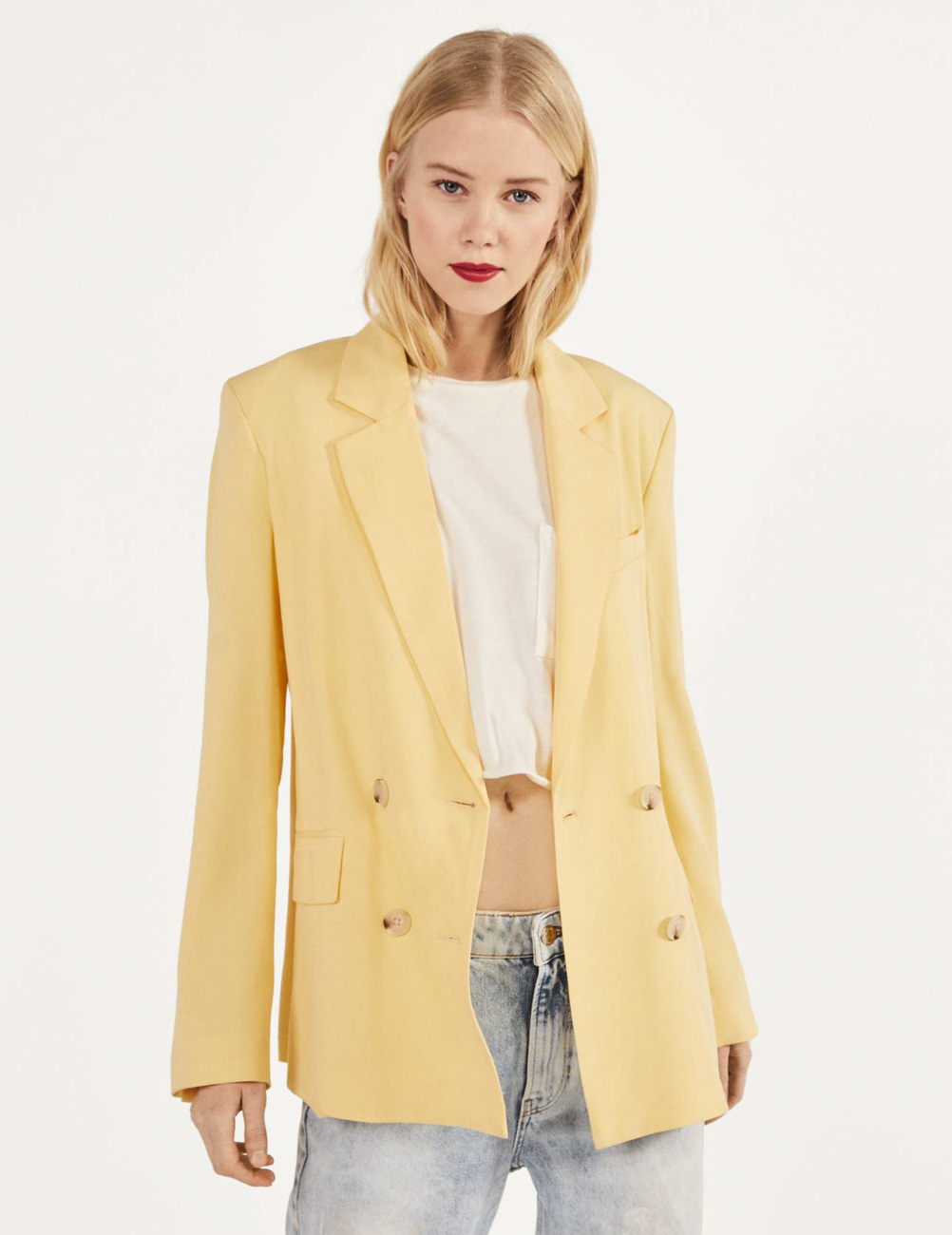 

Пиджак Bershka Ж1064366 (0984/644/314) цвет желтый M