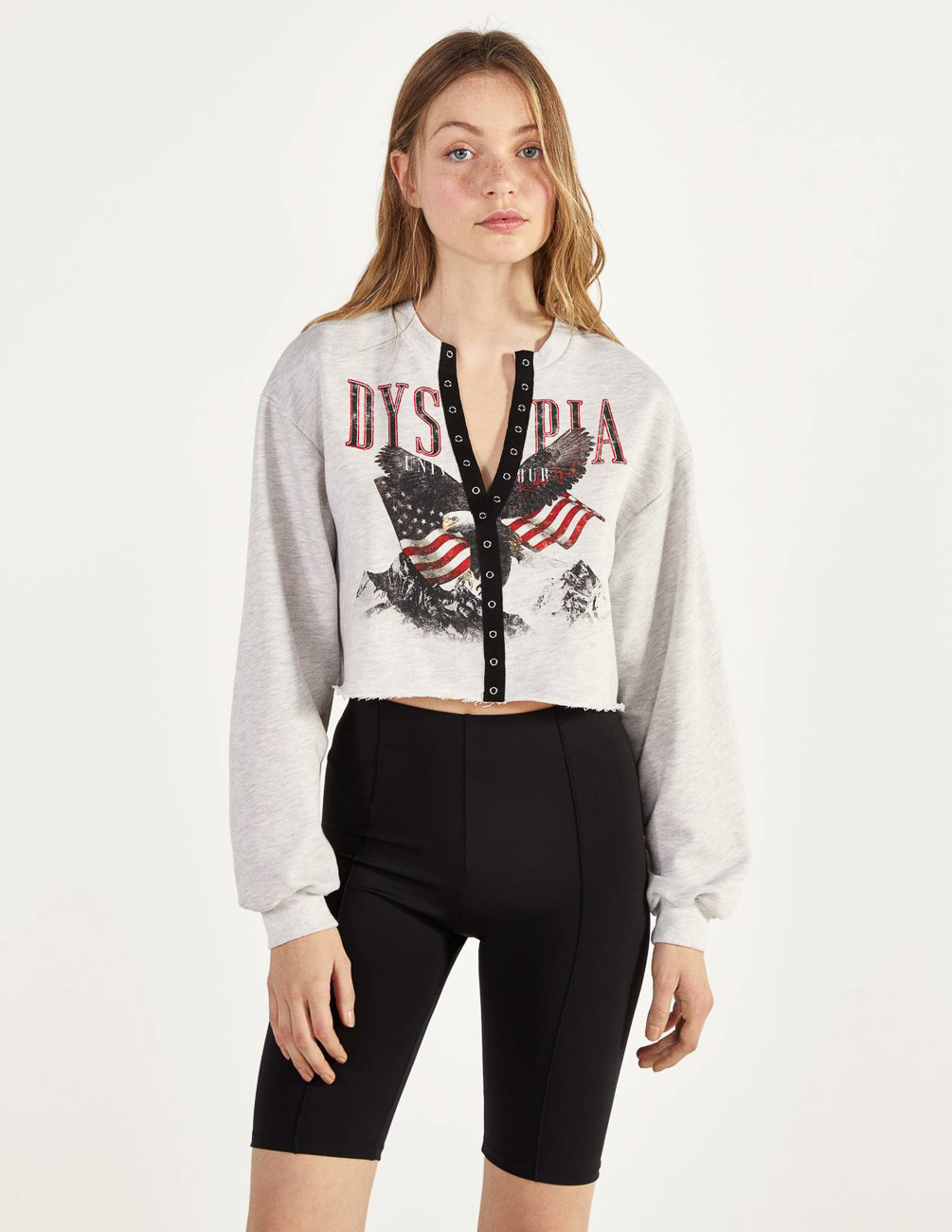 

Свитшот Bershka Ж1064427 (1689/059/812) цвет серый S